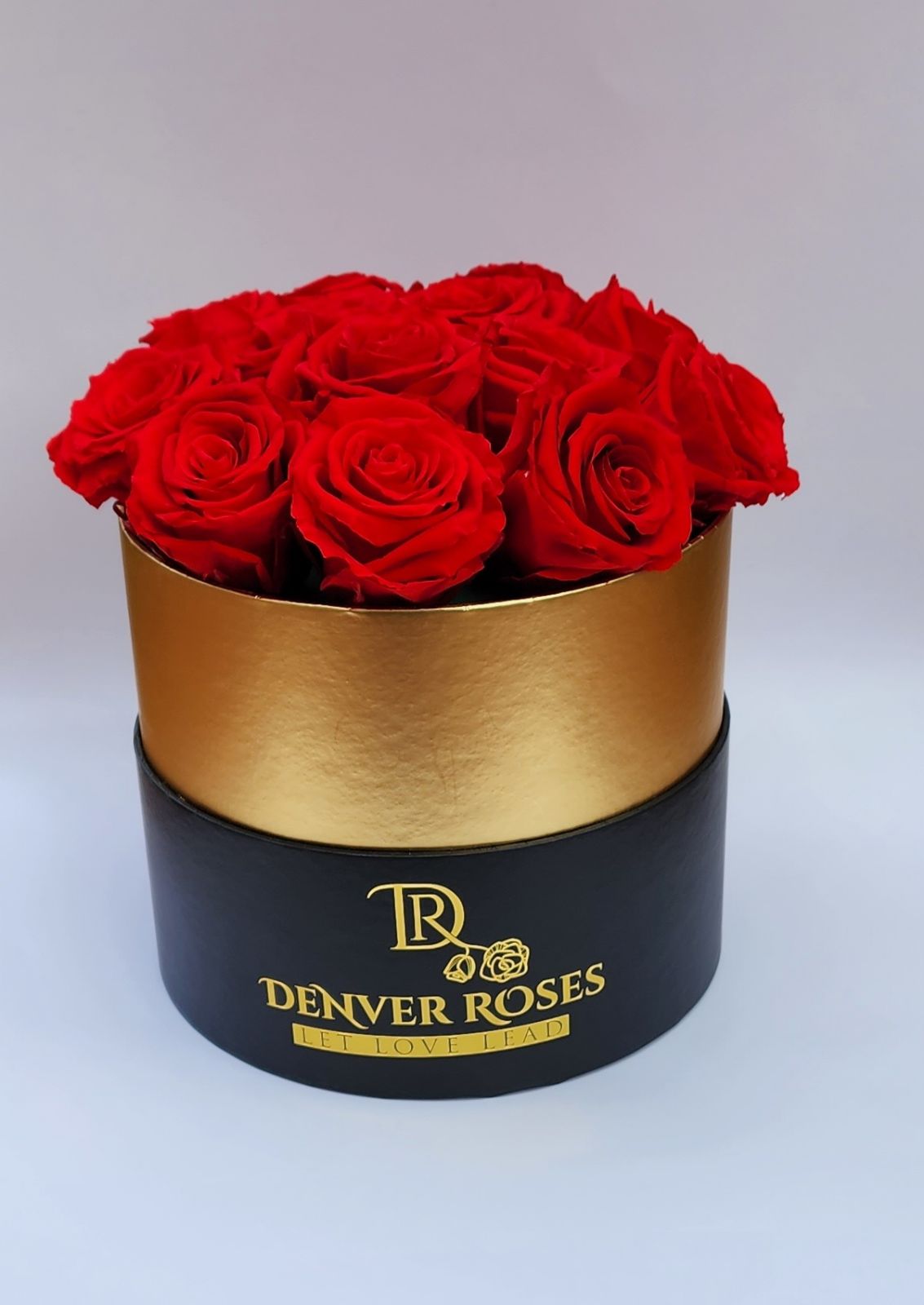 Black & Gold Box Red Roses