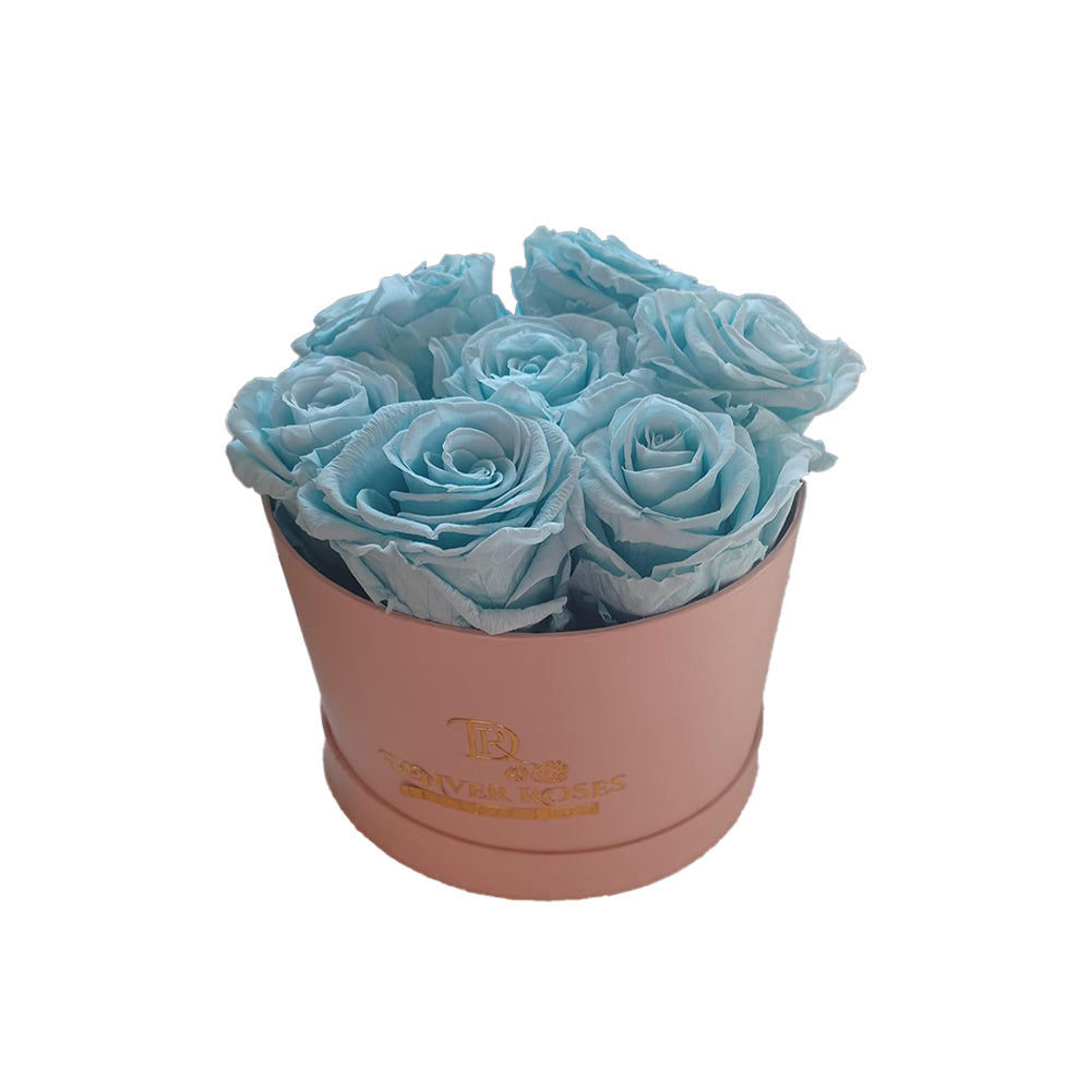 Basic Round Box / Blue Roses