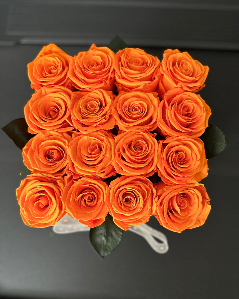 Classic square Box /  Orange Roses